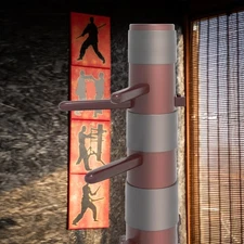 Wing Chun Wooden Dummy Adjustable Height Freestanding Mook Yan Jong Trainer