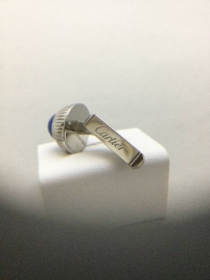 Cartier Blue Spinel Crown Motif Cufflinks Silver 925 #304 | eBay