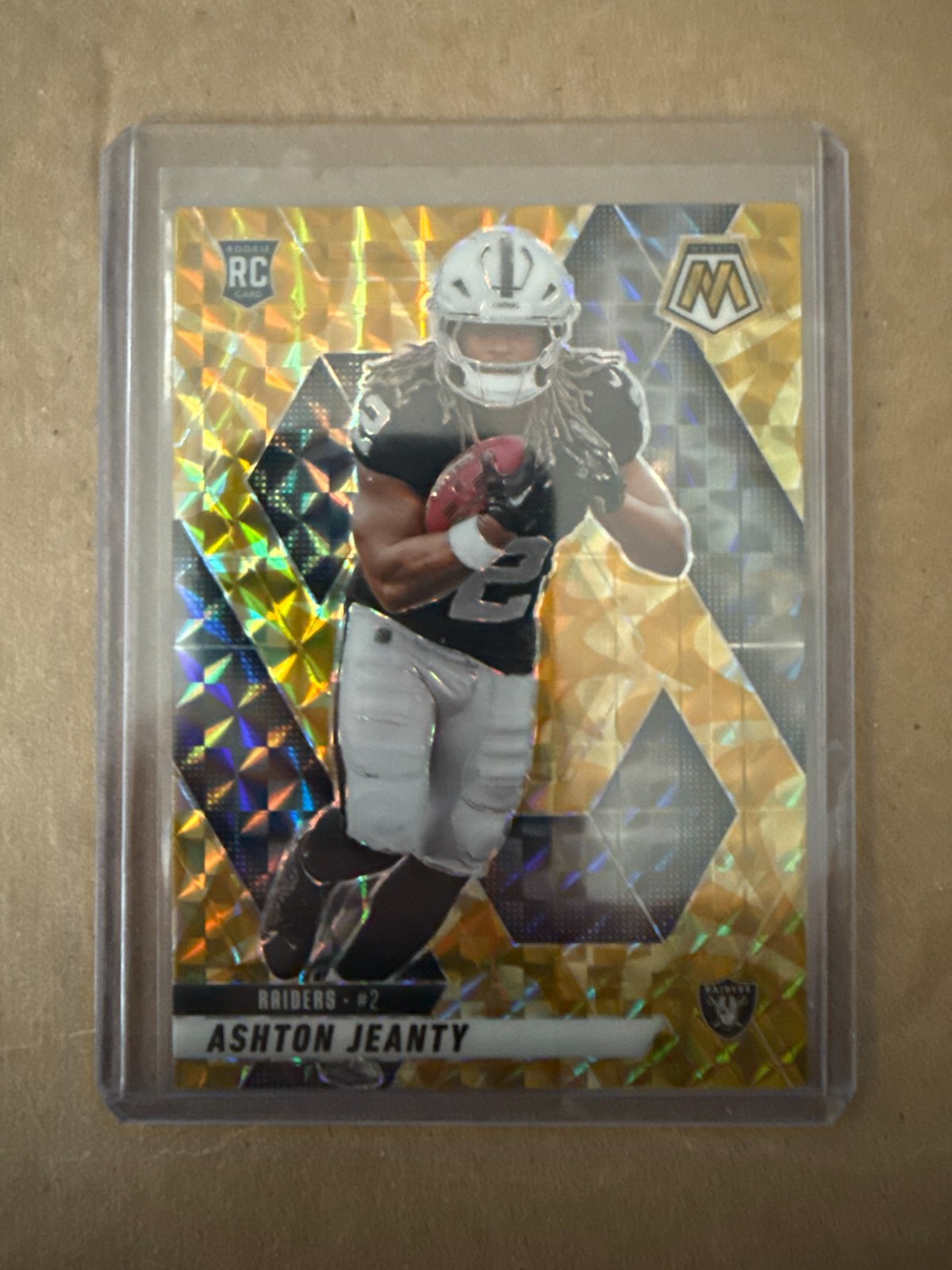 2025 Mosaic🔥Ashton Jeanty #345🔥Yellow Reactive Rookie🔥 Raiders RC