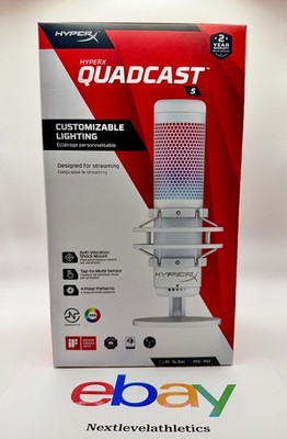 HyperX QuadCast S White - RGB USB Condenser Microphone - 519P0AA Factory Sealed
