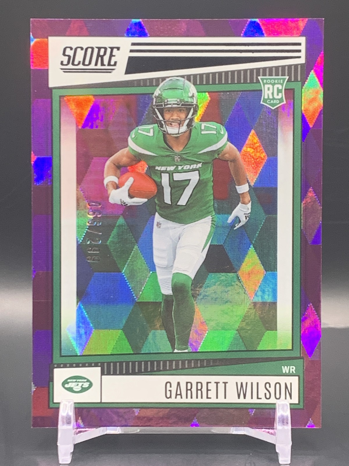 2022 Score #306 Garrett Wilson Rookie Cubic Parallel /299 - New York Jets