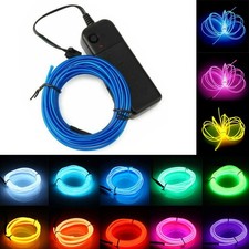 1m-5m Battery Operated Neon Led Light Glow El Wire String Strip Car Party Decor 1m-5m Battery Operated Neon Led Light Glow El Wire String Strip Car Party Decor