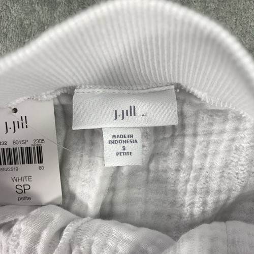 J. Jill Pants Womens Sz Small Petite White Gauze Cotton Straight Leg Cropped NWT - Picture 5 of 12