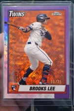 2025 Topps Chrome Brooks Lee Logofractor #/25 Orange RC SP Purple Border