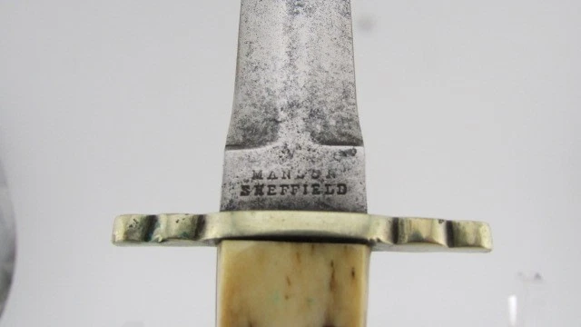 Antiguo cuchillo de bota daga Manson Sheffield de la era de la Guerra Civil Foto 3 de 4