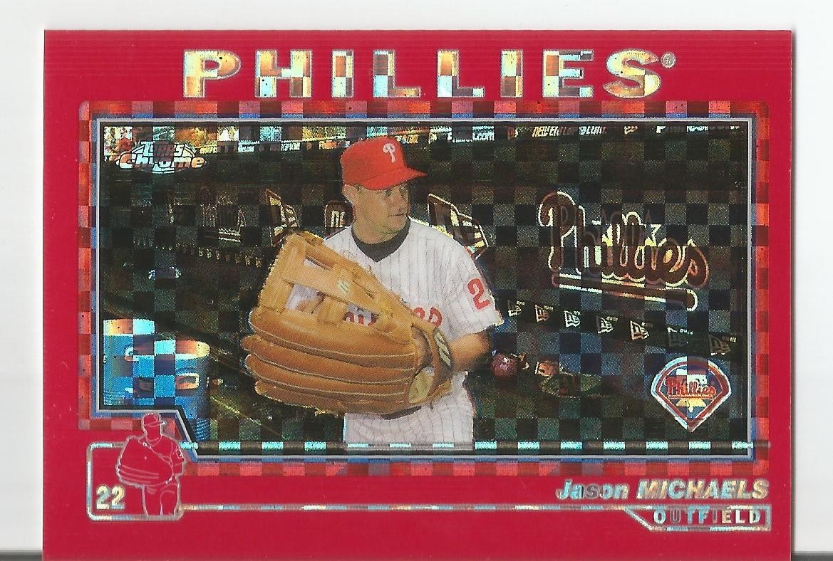 Jason Michaels 2004 Topps Chrome RED XFRACTOR SP #181 PHILLIES HUGE GLOVE!!