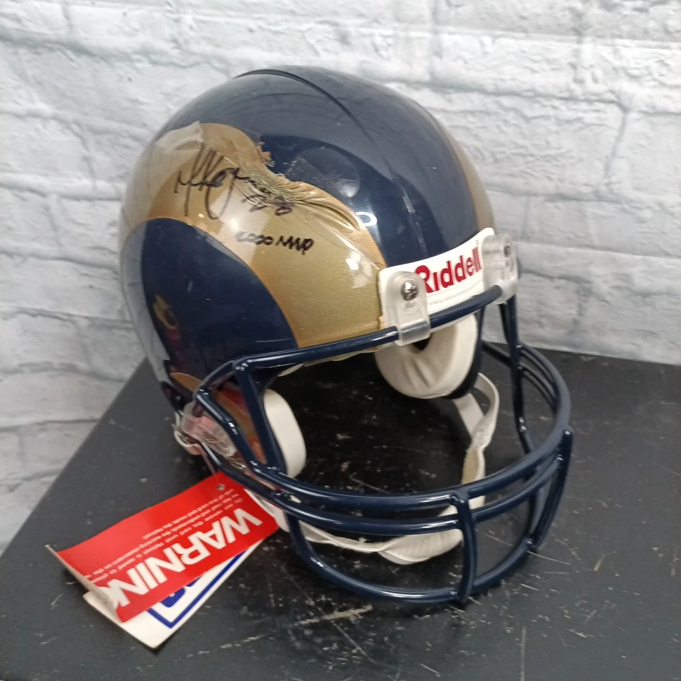 ST. LOUIS RAMS NFL Riddell Pro Line VSR-4 Football Helmet MARSHALL FAULK SIGNED - Image 3 of 4