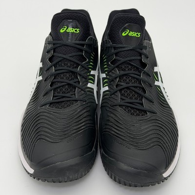Asics Court FF 2 Mens Tennis Shoes Black White Green 1041A083 Size