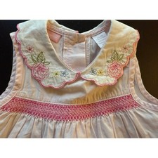First Impressions Dress Baby 3-6m Pink/Ivory Collared Embroidered Smocked Floral First Impressions Dress Baby 3-6m Pink/Ivory Collared Embroidered Smocked Floral