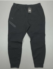 $110 Under Armour Unstoppable Fleece Grid Joggers Men’s Size L Black (E1)