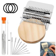 Knit Patch Kit PatchMaker 2.0, Portable Darning Loom for 21 Hooks, White