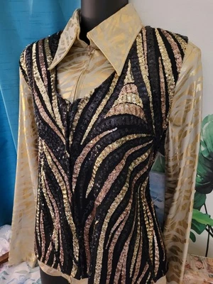 NEW HOBBY HORSE WESTERN PLEASURE SHOW SHIRT VEST JACKET HORSEMANSHIP L - Photo 1/4