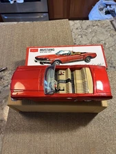 Bandai Tin Battery Operated Ford Mustang Convertible With Gear Shift 1960s Works