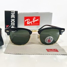 Ray-Ban Clubmaster Classic RB3016 51mm Polarized Sunglasses - Black / Green Lens