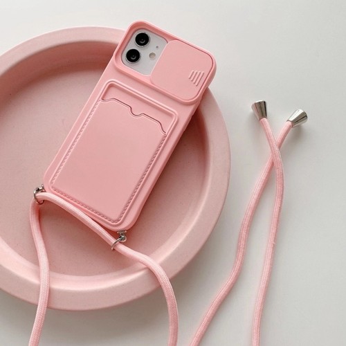 Card Storage Phone Case With Sliding Camera Cover Detachable Strap For Phone 15 - Picture 4 of 14