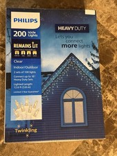 200ct Philips Heavy Duty IncandescentSmooth Mini Icicle Lights with White Wire