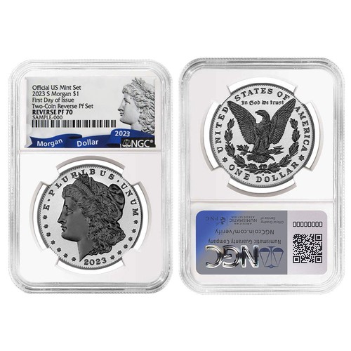 2025 Morgan and Peace Silver Dollar 2pc Set AR NGC MS70 Harrigal Signed