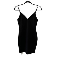 Windsor Black Lined Spaghetti Strap Bodycon Mini Dress Women Small Glitter Bands