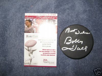 BOBBY HULL BLACKHAWKS JSA/COA SIGNED HOCKEY PUCK - Picture 1 of 1