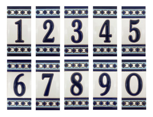 Hausnummer Keramik Zahlen Ziffern Buchstaben Symbole Kacheln Fliesen 5,3 x 11cm - Bild 3 von 52
