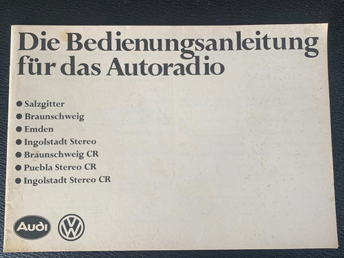 VW Oldtimer Radio Betriebsanleitung 1979 Emden Ingolstadt NEU oder Neuwertig (R)