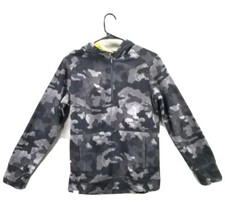All in Motion Boy's XS 4-5 Micro Fleece 1/4 Zip Pullover Hoodie Gray Camo