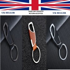 Men Creative Metal Leather Key Chain Ring Keyfob Car Keyring Keychain Gift 5