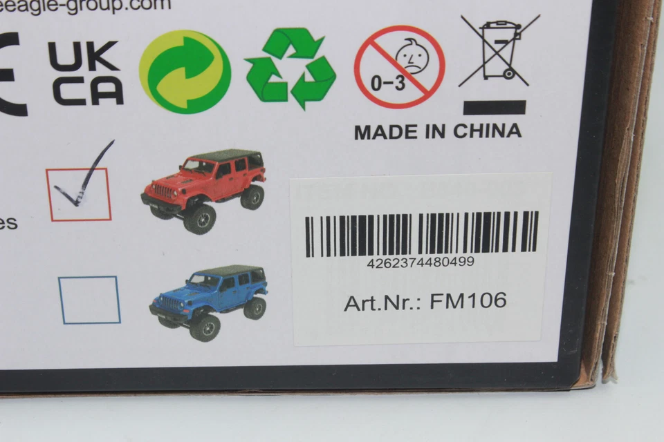 Double E Jeep Wrangler 1:14 RC rot CAR 4x4 Allrad RTR + Akku NEU OVP - Bild 2 von 4