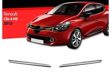 Kühlergrill Leisten für Renault Clio 4 2012-2018 2 tlg Edelstahl Grillleisten