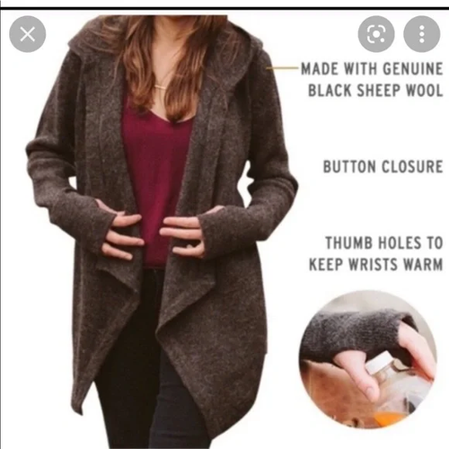 Betabrand Black Sheep Wrap Sweater Size 