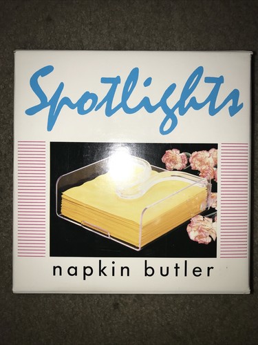 Spotlights 1988 #3300 Vintage White Square Napkin Butler - Picture 2 of 4