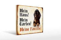 Holzschild Hund 40X30Cm Dackel Mein Haus Garten Familie
