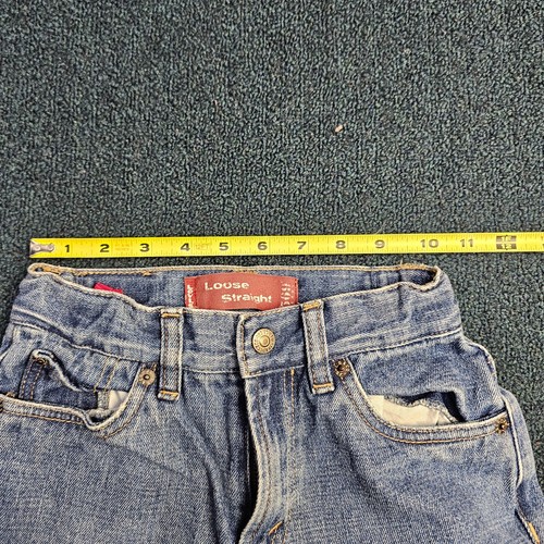 Levi's 569 Jeans Youth Sz 7 Loose Straight Slim Denim Adjustable Waist Blue V1b - Picture 5 of 11