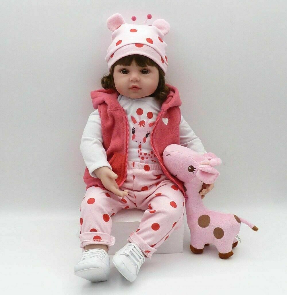 19" NPK Lifelike Newborn Baby Doll Toy Silicone Soft Reborn Baby Kids Xmas Gift