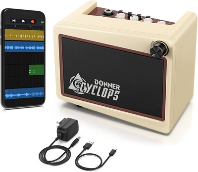 Mini Guitar Amp Digital, 5W Wireless Small Electric Guitar Amplifier, Cyclops Gu