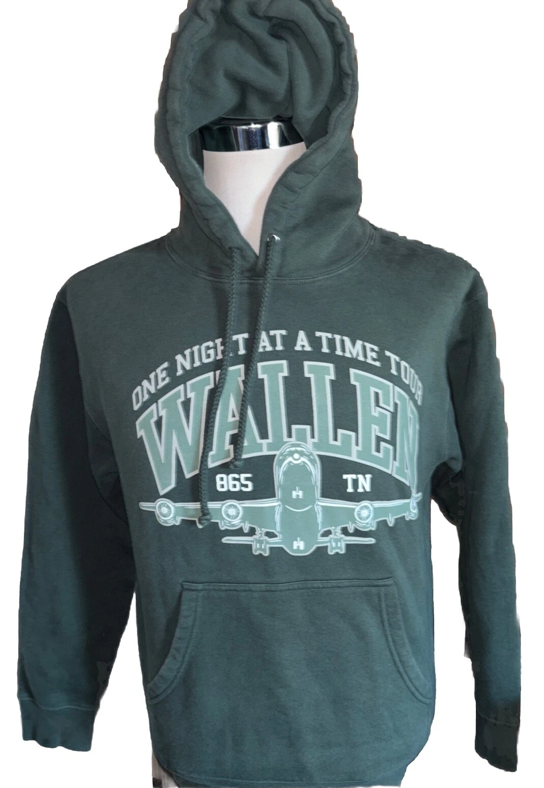 Morgan Wallen Tour Sweater Mens Small Green One Night At A Time Pullover Hoodie