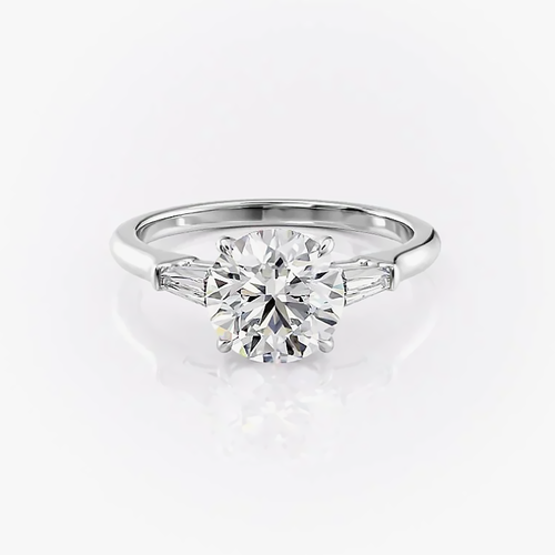 Bague de fiançailles en platine PT950 taille émeraude 1,75 ct diamant