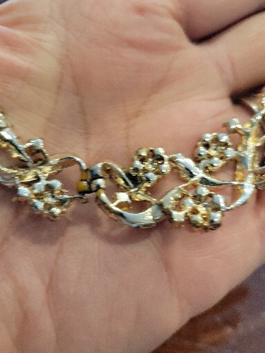 Gorgeous Coro Signed Gold Tone Rhinestone Leaf Necklace 16" - Picture 18 of 19