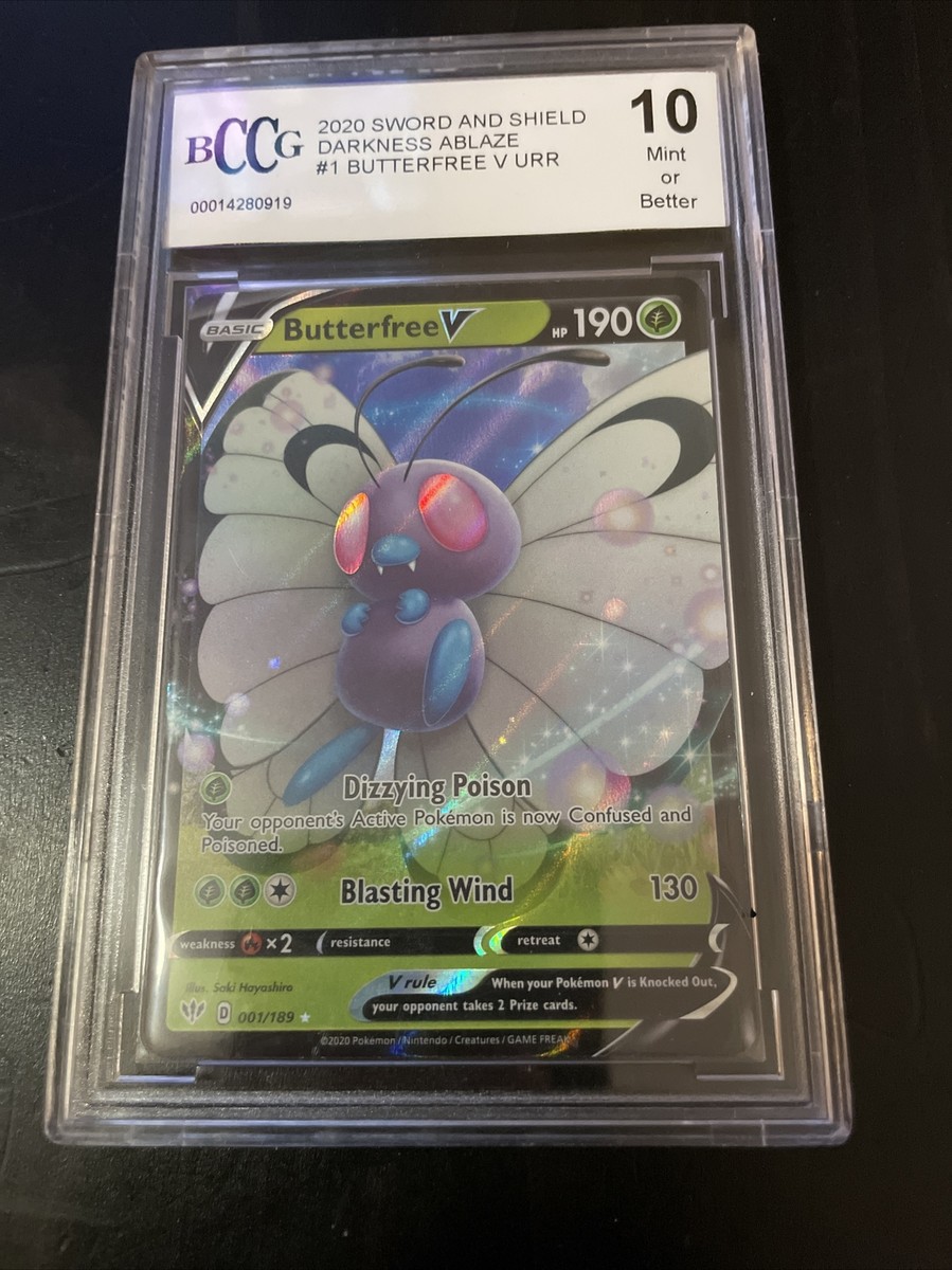 BCCG 10 Butterfree V Ultra Rare Darkness Ablaze 001/189 2020 Pokemon BCCG 10 Butterfree V Ultra Rare Darkness Ablaze 001/189 2020 Pokemon