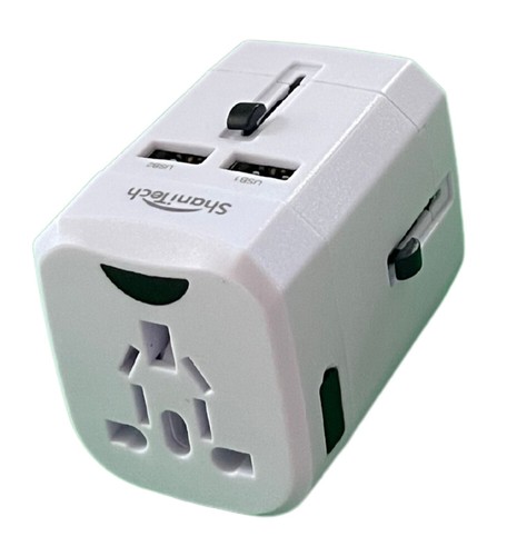 Reiseadapter Multi Worldwide 2 USB Ports UK USA Europa Adapter Stecker - Bild 8 von 8