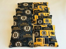 BOSTON BRUINS CORNHOLE BEAN BAGS SET OF 8 NHL QUALITY REGULATION CORN HOLE BAGS