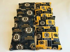 BOSTON BRUINS CORNHOLE BEAN BAGS SET OF 8 NHL QUALITY REGULATION CORN HOLE BAGS 