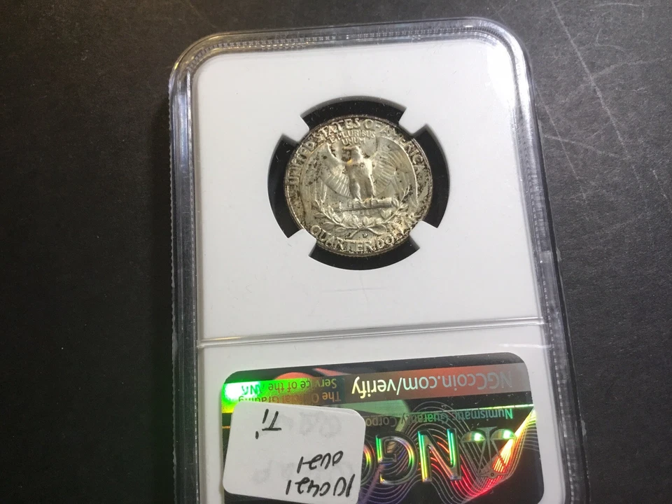 1954 D Washington Silver Quarter Graded NGC MS 65 Toned 10042121ti - Image 2 of 2