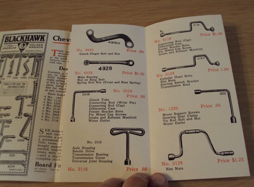 RARE 1920's ADVERTISING Brochure~"BLACKHAWK Socket WRENCHES"~CHEVROLET~Ephemera~ - Imagen 7 de 9