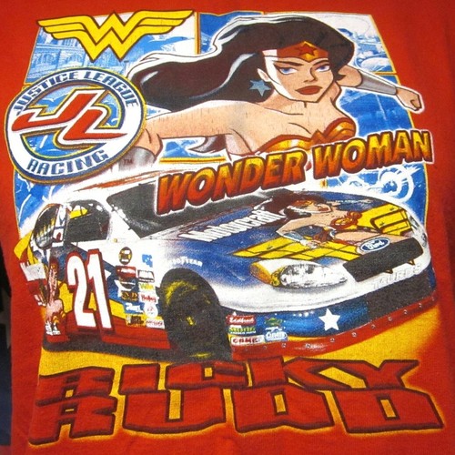 WONDER WOMAN Ricky Rudd youth med T shirt DC Comics tee Nascar 2004 - Picture 4 of 5