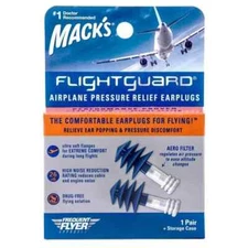 NEW-Mack's Flightguard Airplane Pressure Relief Earplugs,Comfortable, Safe