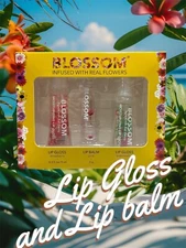 Blossom Scented Moisturizing Lip Gloss Tubes + pH Color Change Crystal Lip Balm