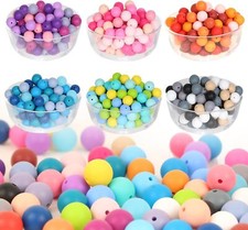 240Pcs Silicone Beads, 15mm Silicone Beads for Keychain Making Bulk 30 Colors