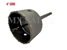 Carbide Tipped Core Bit  Concrete Hole Saw Core Drill Bit SDS Max 4" x 12"