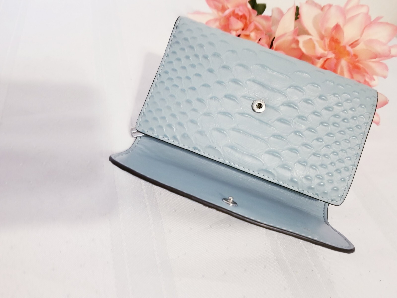 COACH NEW YORK PYTHON EMBOSSED CLEAR BLUE LEATHER… - image 20